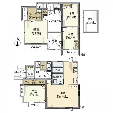 泉町戸建の間取り