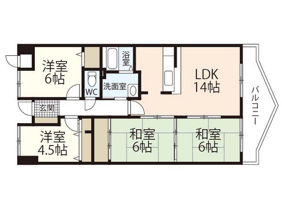 広島市南区元宇品町のマンションの間取り