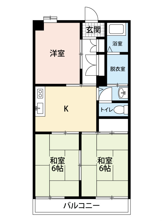 北九州市小倉北区神岳のマンションの間取り