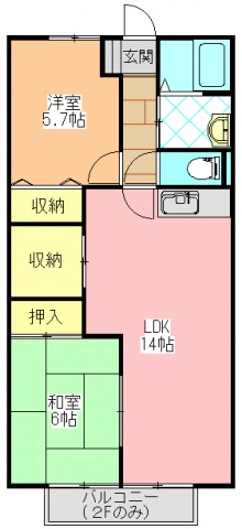 生駒郡平群町初香台のアパートの間取り