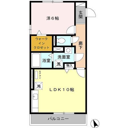 蒲郡市三谷町のアパートの間取り