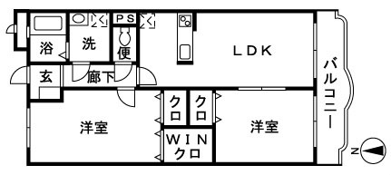 厚木市妻田北のマンションの間取り