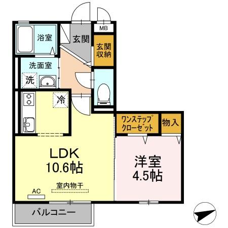 米子市皆生のアパートの間取り