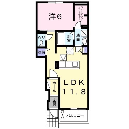 大和高田市大字有井のアパートの間取り