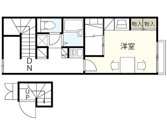 安芸郡熊野町川角のアパートの間取り