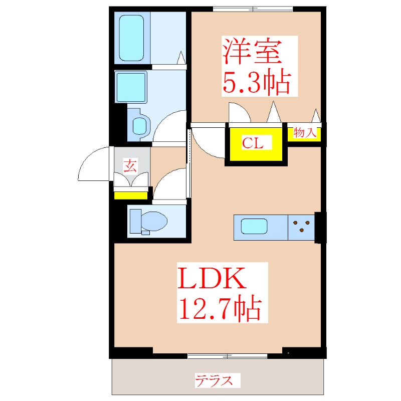 国分中央ＫＥ２０２４　Ａ棟（仮）の間取り