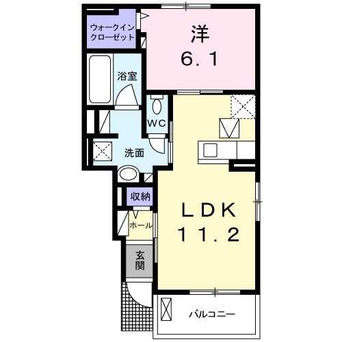 下野市仁良川のアパートの間取り