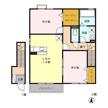 桑名市大字桑部のアパートの間取り