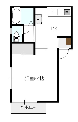 新潟市中央区川岸町のアパートの間取り