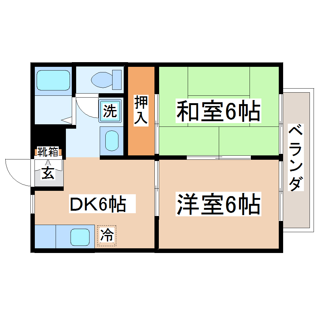 岩沼市桜のアパートの間取り