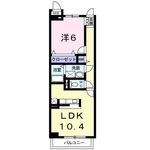 常滑市千代ケ丘のマンションの間取り