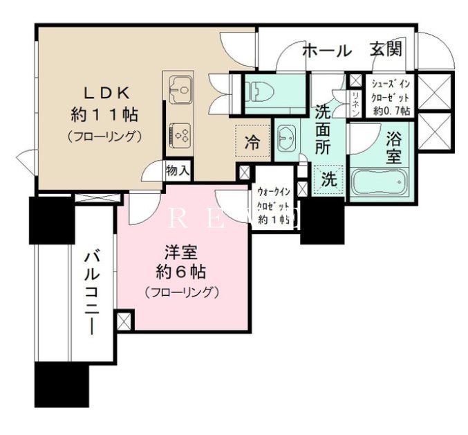 千代田区飯田橋のマンションの間取り