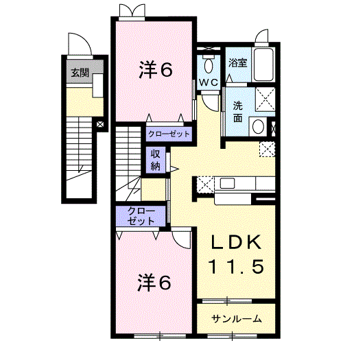 クリアネス　Ｃの間取り