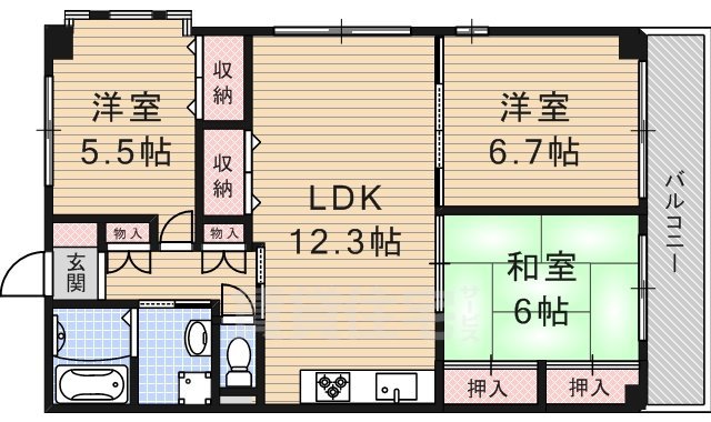 マンション稔の間取り