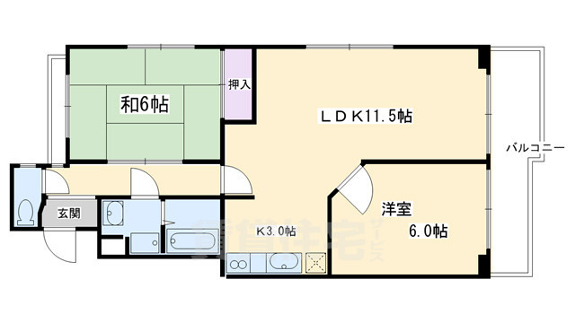 京都市下京区本柳水町のマンションの間取り