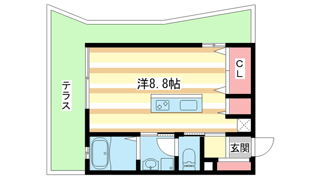 奈良市今小路町のアパートの間取り