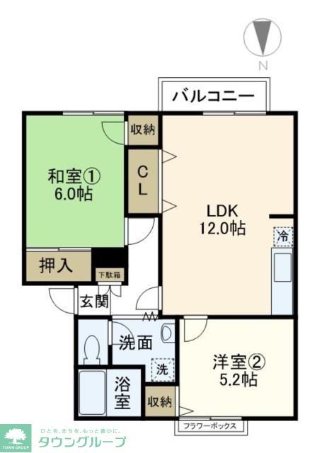 鎌倉市鎌倉山のアパートの間取り