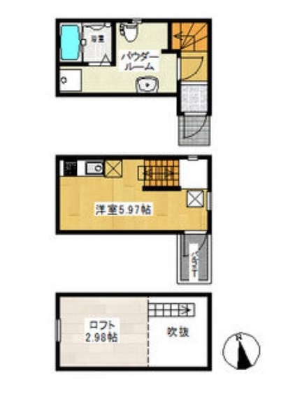 名古屋市瑞穂区井戸田町のアパートの間取り