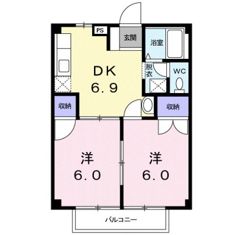 グランドハイツ市川Ａの間取り