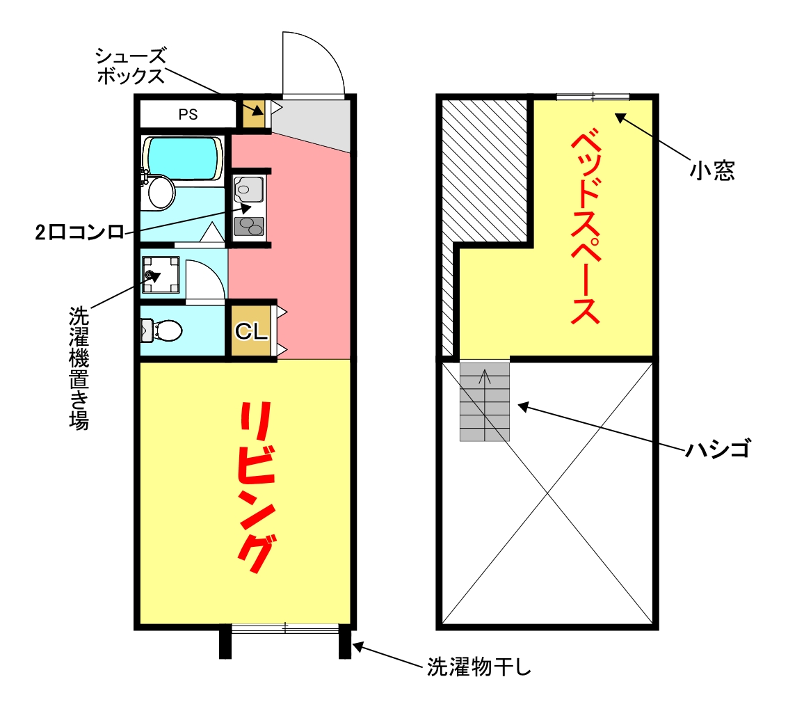 大阪市東住吉区住道矢田のマンションの間取り