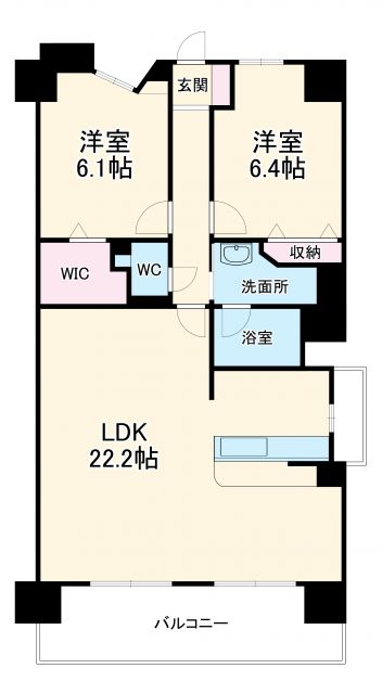 名古屋市瑞穂区瑞穂通のマンションの間取り