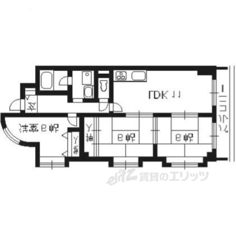 京都市南区久世中久世町２丁目のマンションの間取り