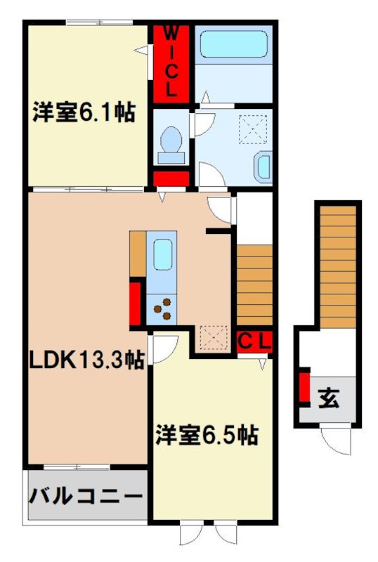 太宰府市宰府のアパートの間取り