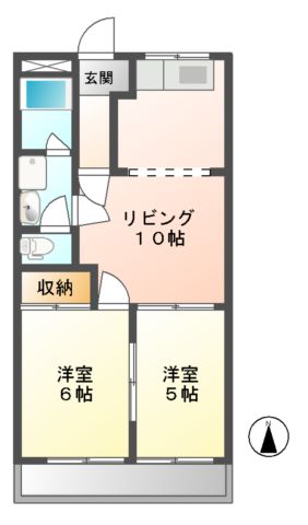 可児市中恵土のアパートの間取り