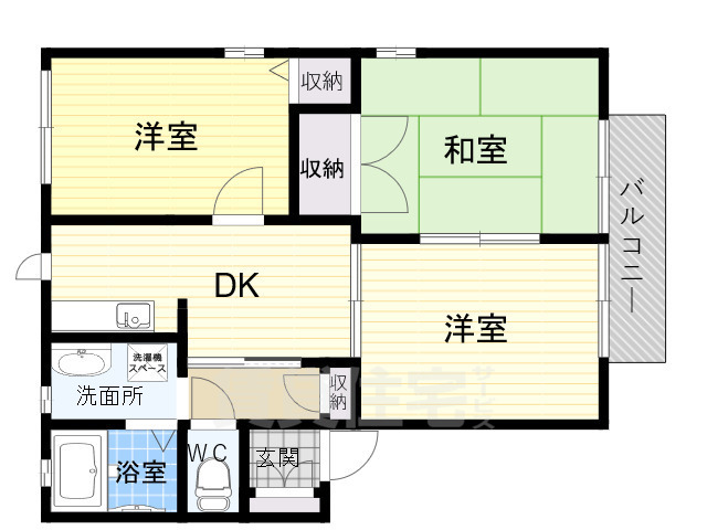 相楽郡精華町光台のアパートの間取り