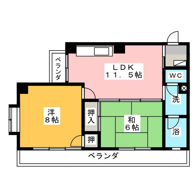 花自紅三郷マンションの間取り