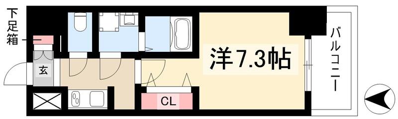 S-RESIDENCE亀島駅前ascentの間取り