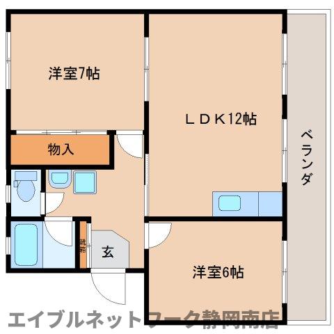 焼津市大覚寺のマンションの間取り