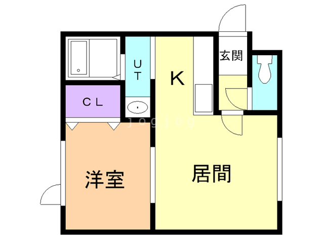江別市野幌若葉町のマンションの間取り