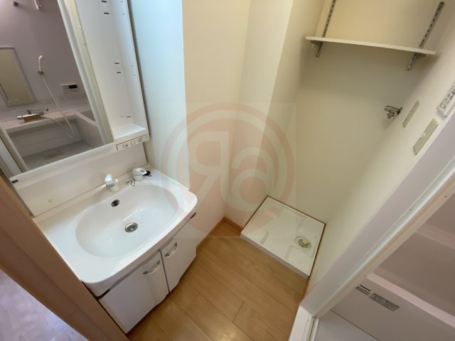 洗面設備　広くて明るい寝室