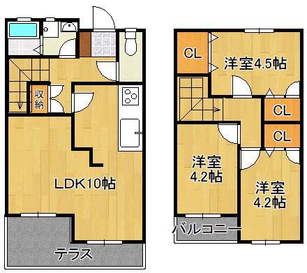 藤原テラスハウスの間取り写真
