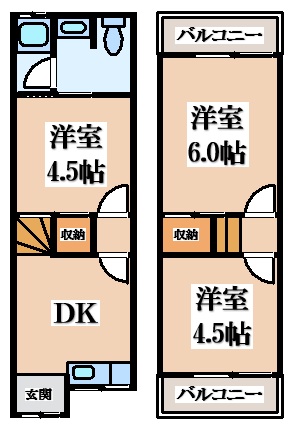 布市町1丁目貸家の間取り写真
