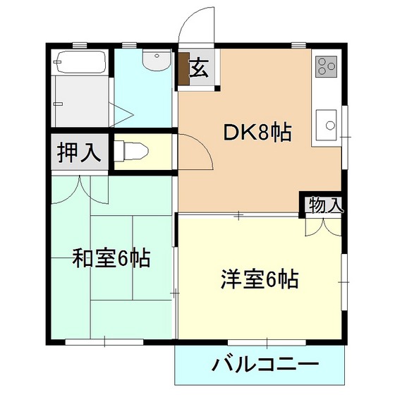 メゾン伊奈東Aの間取り写真