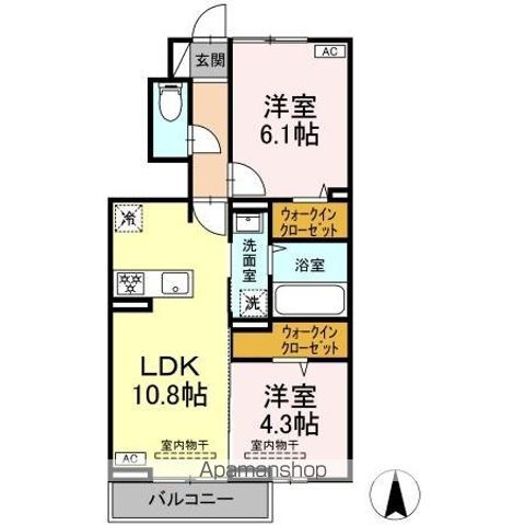 福山市 2階建 築2年の間取り写真
