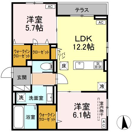 ＪＲ仙山線 東照宮駅 徒歩15分 3階建 築1年の間取り写真
