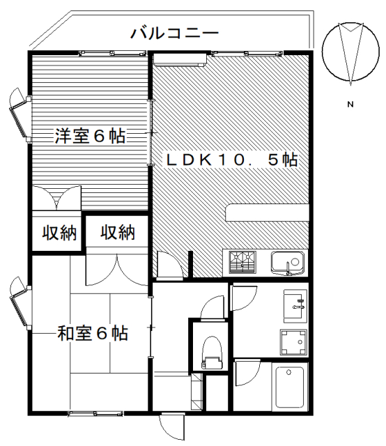 高崎市中尾町のマンションの間取り