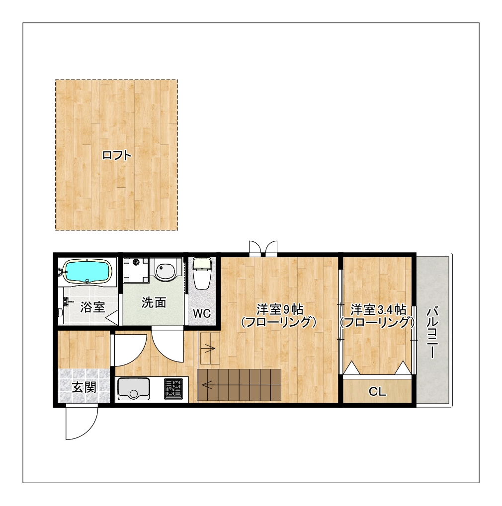 筑紫野市針摺南のアパートの間取り