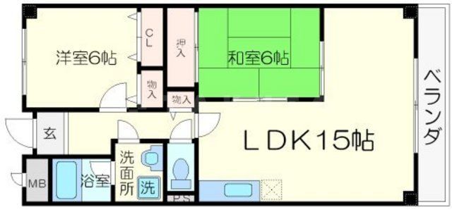 大阪府吹田市佐井寺３（マンション）の賃貸物件の間取り