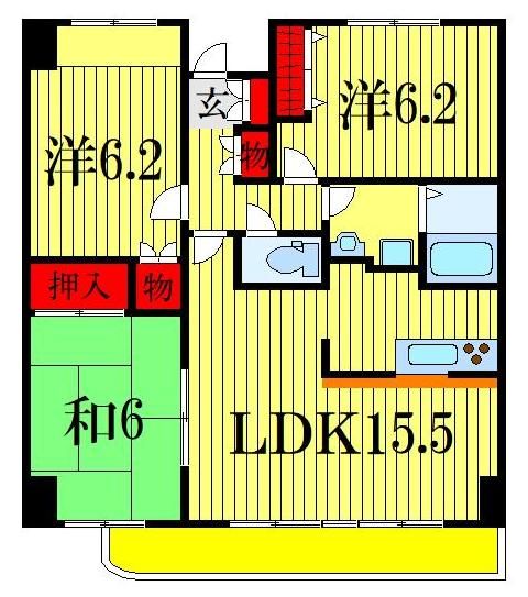 フレラヴィーヌ北本町の間取り