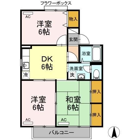 スカイハイツ　B棟の間取り