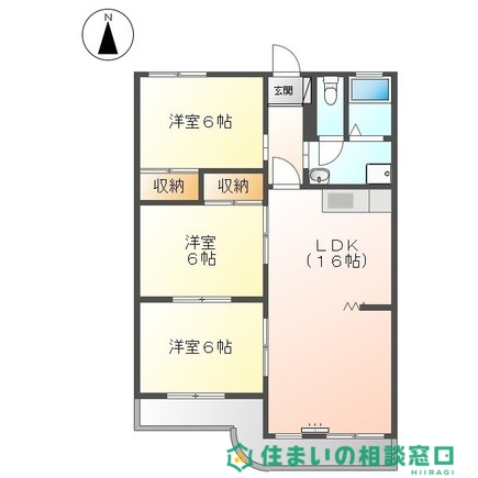 岡崎市大西町のマンションの間取り