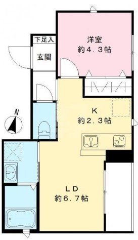 東京都目黒区平町２（アパート）の賃貸物件の間取り