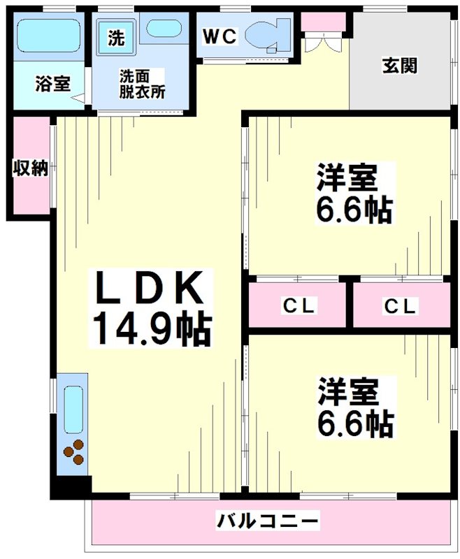 中野区南台のアパートの間取り