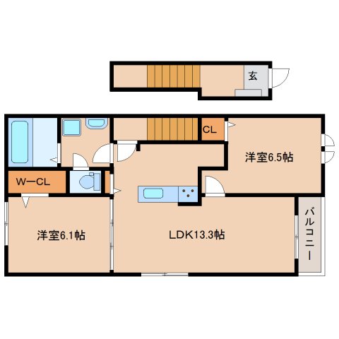 磯城郡田原本町大字松本のアパートの間取り