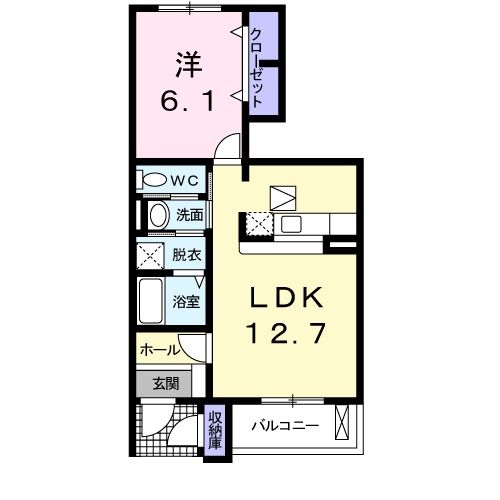 土浦市中村南のアパートの間取り