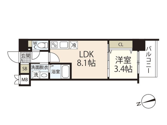 広島市西区天満町のマンションの間取り